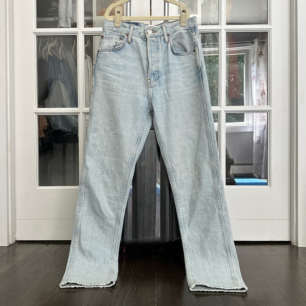 RE/DONE Light Wash Straight Leg Jeans